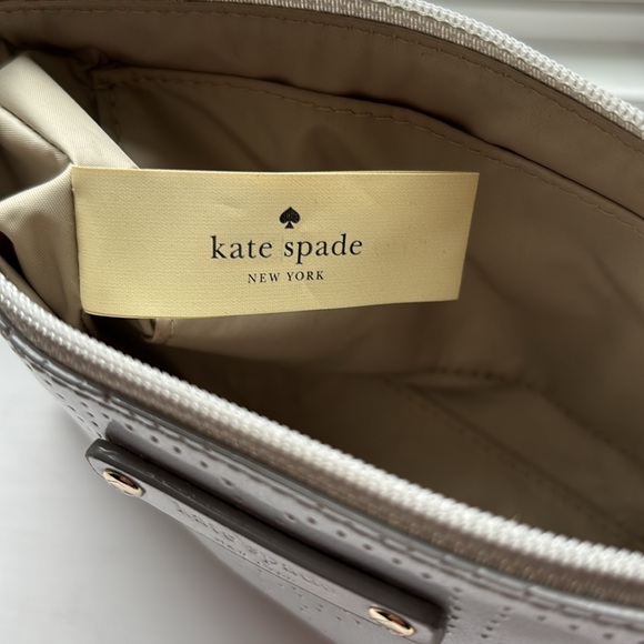 Kate Spade New York Little Shiloh Metro Spade silver shimmer cosmetic bag - Picture 5 of 8